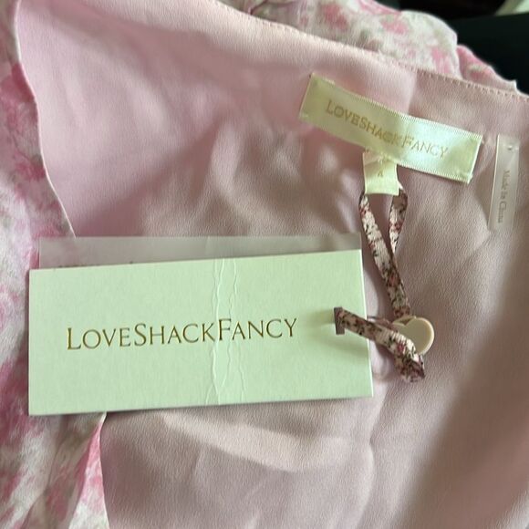 LoveShackFancy Posh Mini Dress, Rose Patch, NWT, Size 4 - Picture 15 of 16